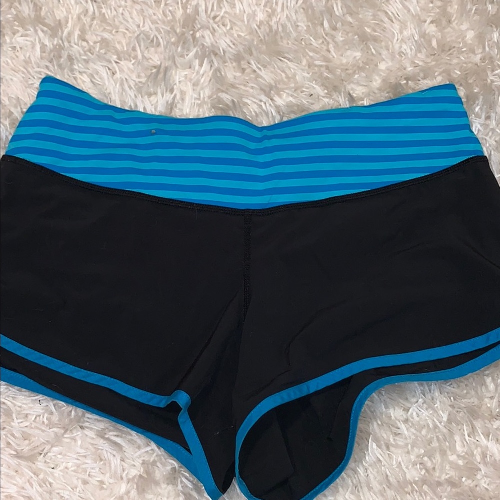 Lulu Lemon blue striped shorts